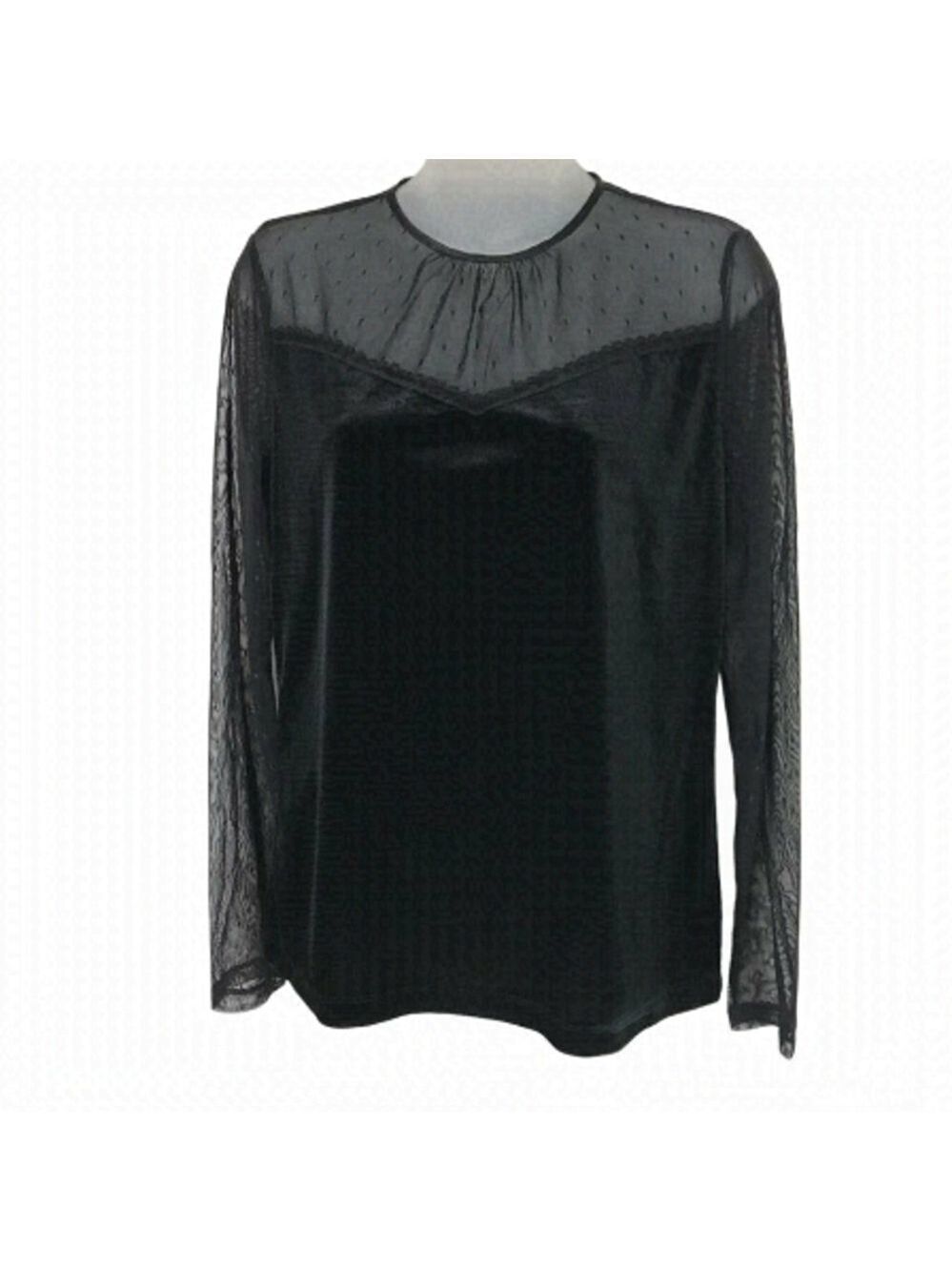 Ralph Lauren Velvet And Lace Blouse Size M